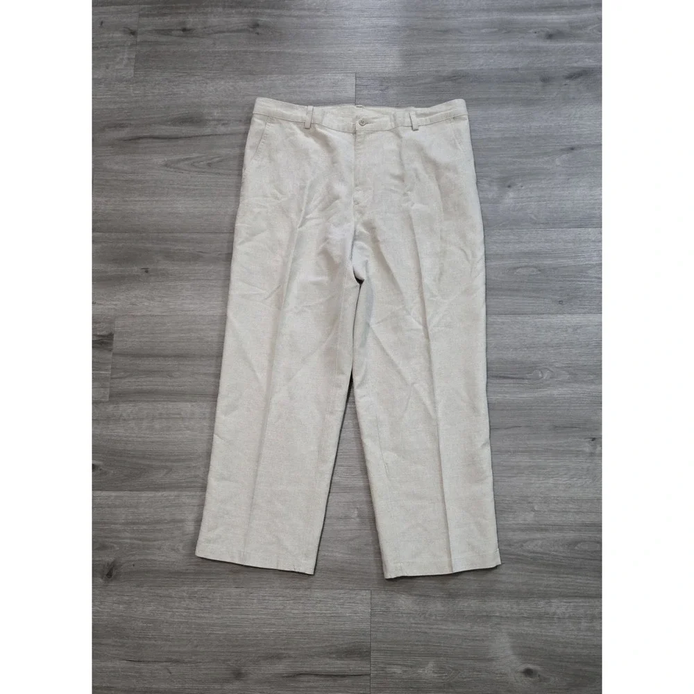 Vintage 90's Dockers Recode Khakis Relaxed Fit Stonewashed Linen Pants Men 38x30